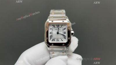 Cartier Santos WSSA0082 27*34*7mm Swiss Quartz Movement TT RG Case Watch